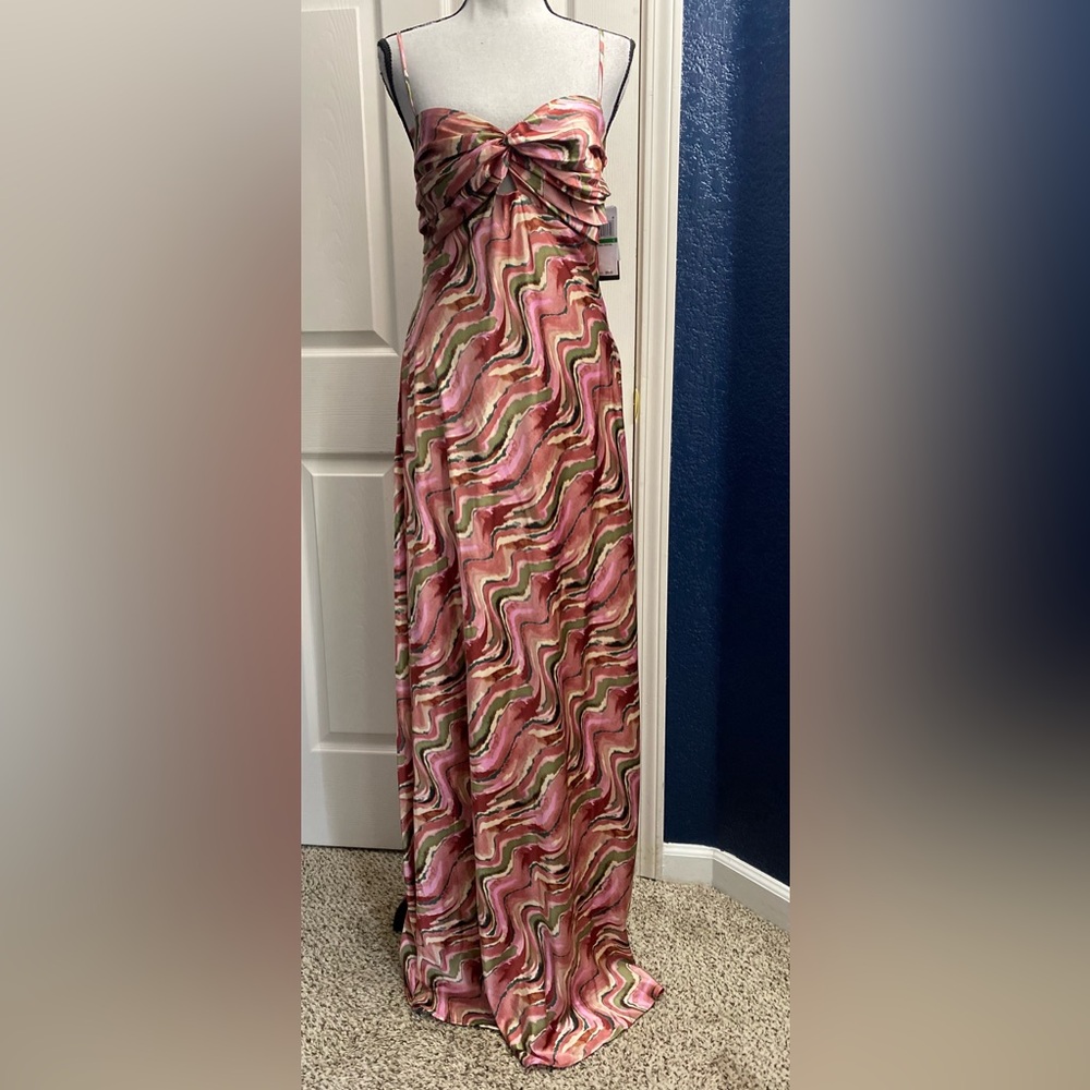 Macy'sPink and Green Maxi Dress